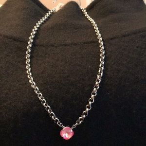 Necklace with pink stone